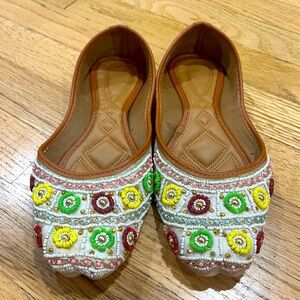Women's Indian Jutti - Beaded (Indian size 10/ US size 6.5)